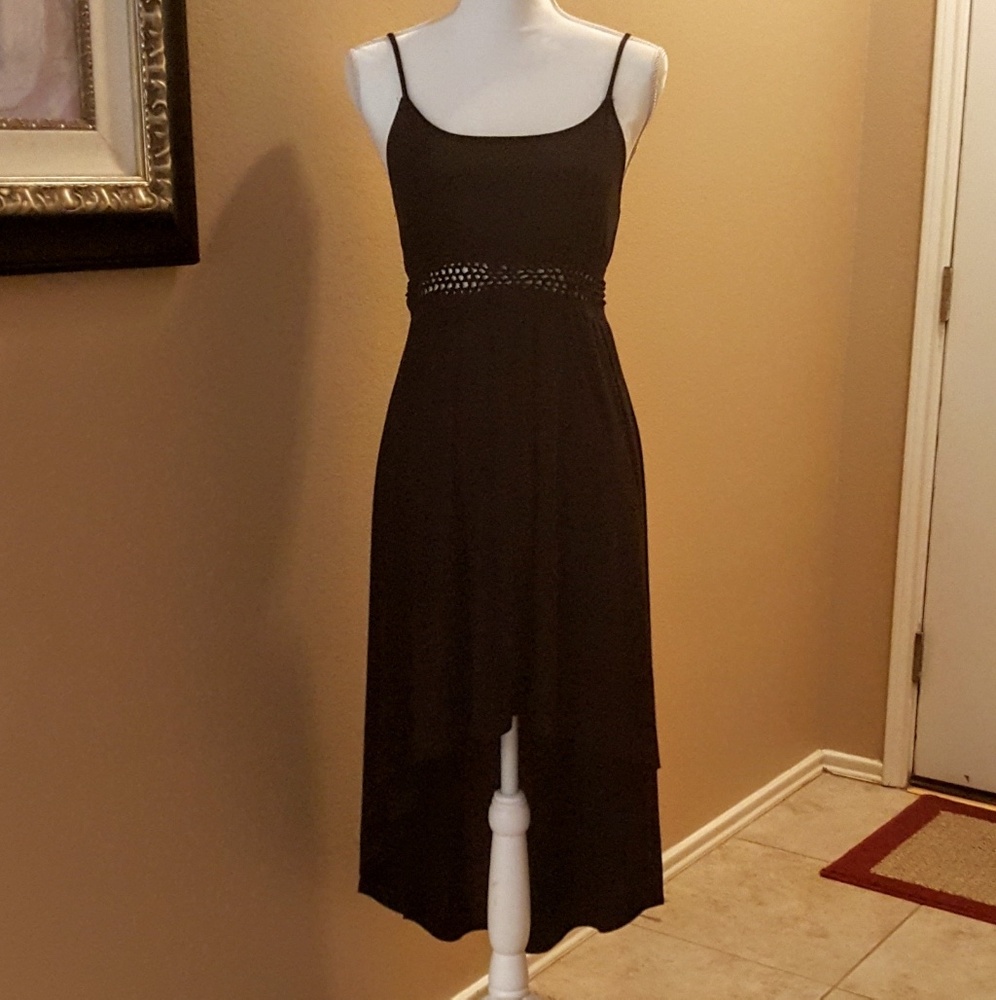 ⚘Black Long high-low Dress